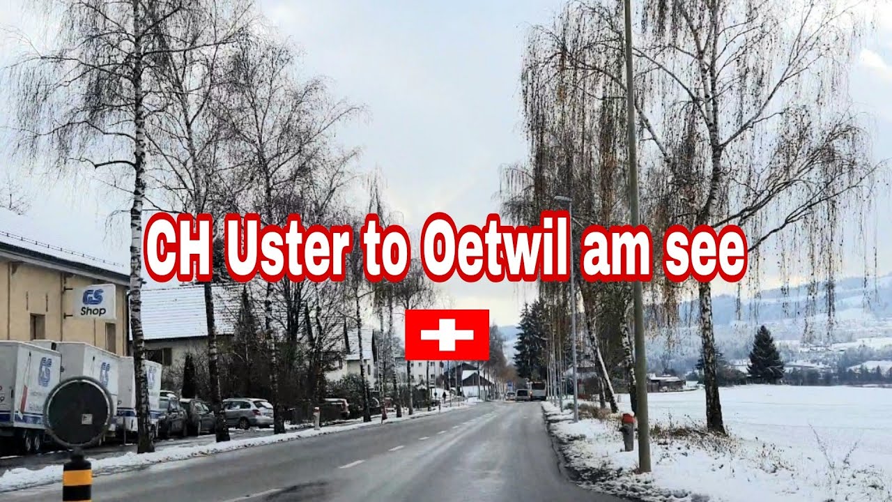 CH Uster to Oetwil am see driving in winter in Switzerland