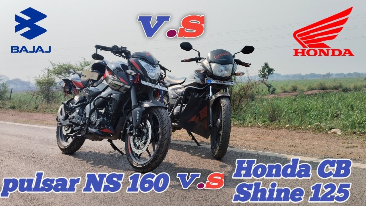 Pulsar NS 160 VS Honda CB Shine 125 Drag Racing Video Competition Racing Video