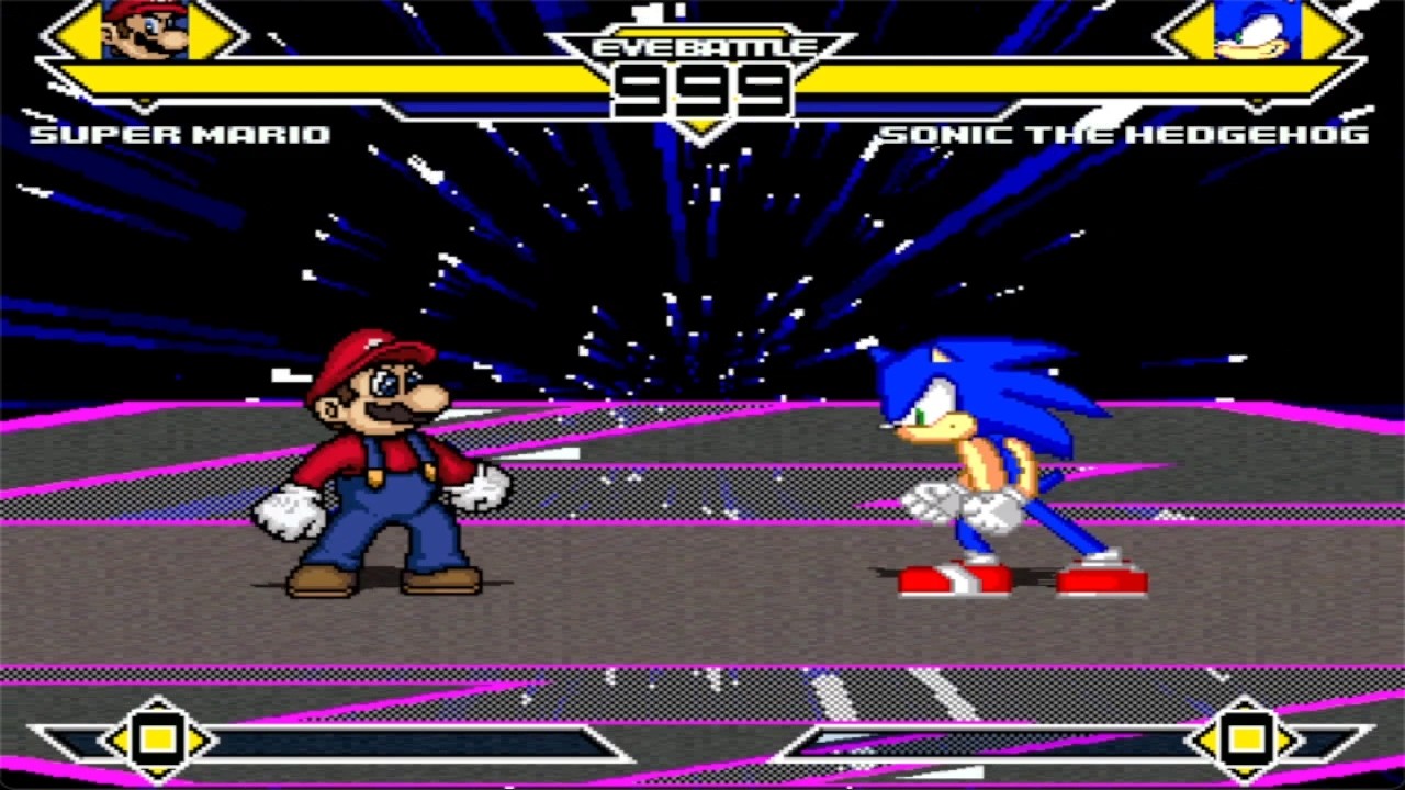Super Mario VS Sonic The Hedgehog | MUGEN 1.0 Battle