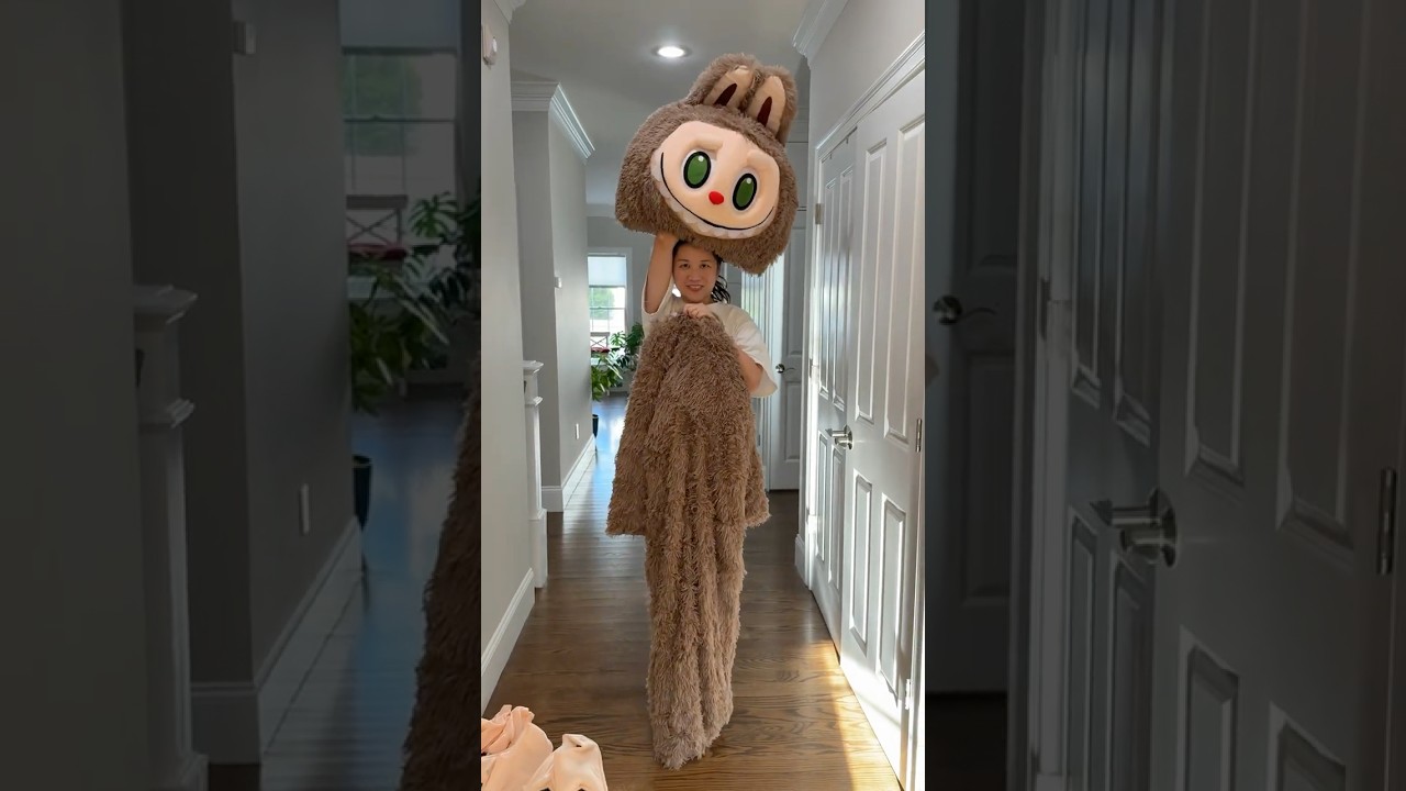 Trying on My Labubu Costume🎃The most Ugly Labubu in the world? #labubu