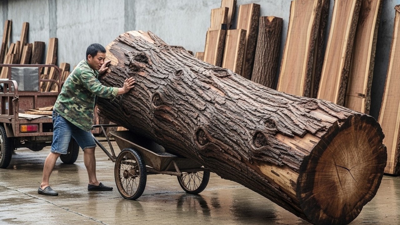 Amazing Young Artistic Woodworking Master Turns Wood Log Into Stunning Masterpiece!