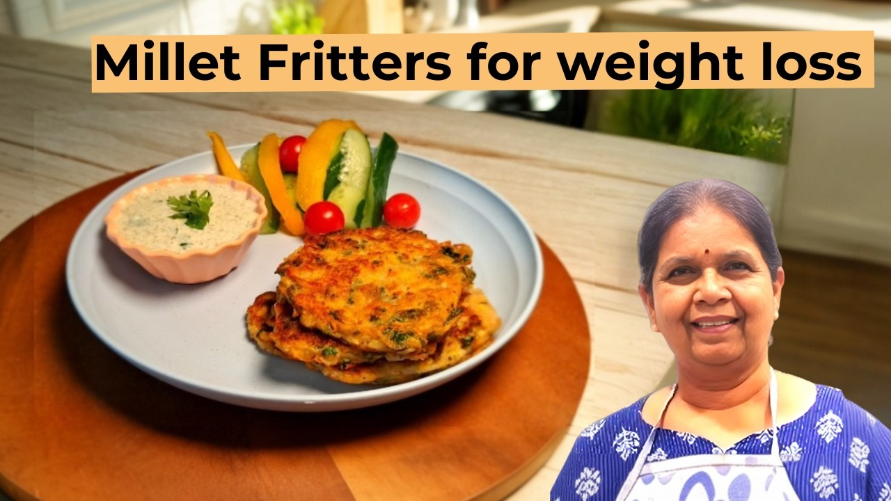 Healthy Millet Fritters with Yogurt Dip | Perfect Weight Loss Snack!
