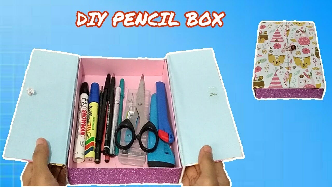 Cara Mudah Membuat Kotak Pensil Dari Kardus Bekas || Diy Pencil Box From Cardboard