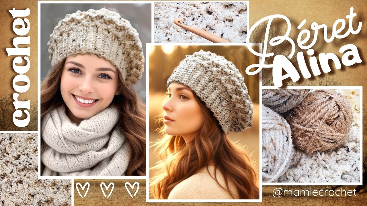 💖 BÉRET OUVRAGÉ POUR - 5€ CHAUD ET ÉPAIS HYPER TENDANCE !!!💖 TUTO PLAISIR @MamieCrochet