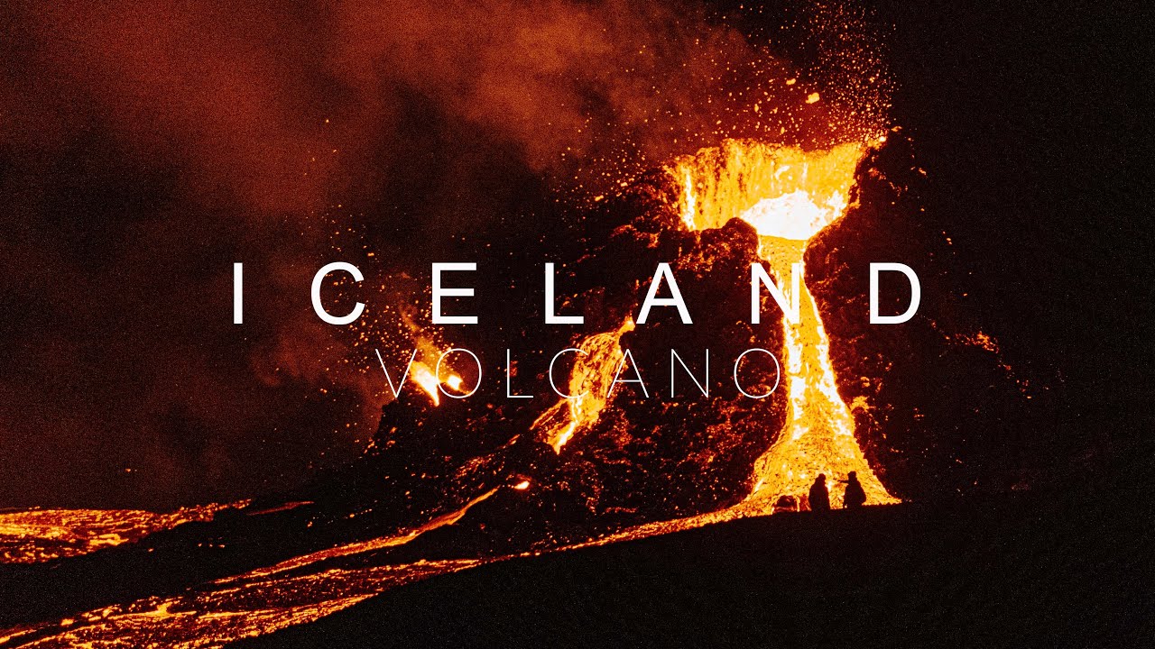 Iceland Volcano Eruption 4k drone footage