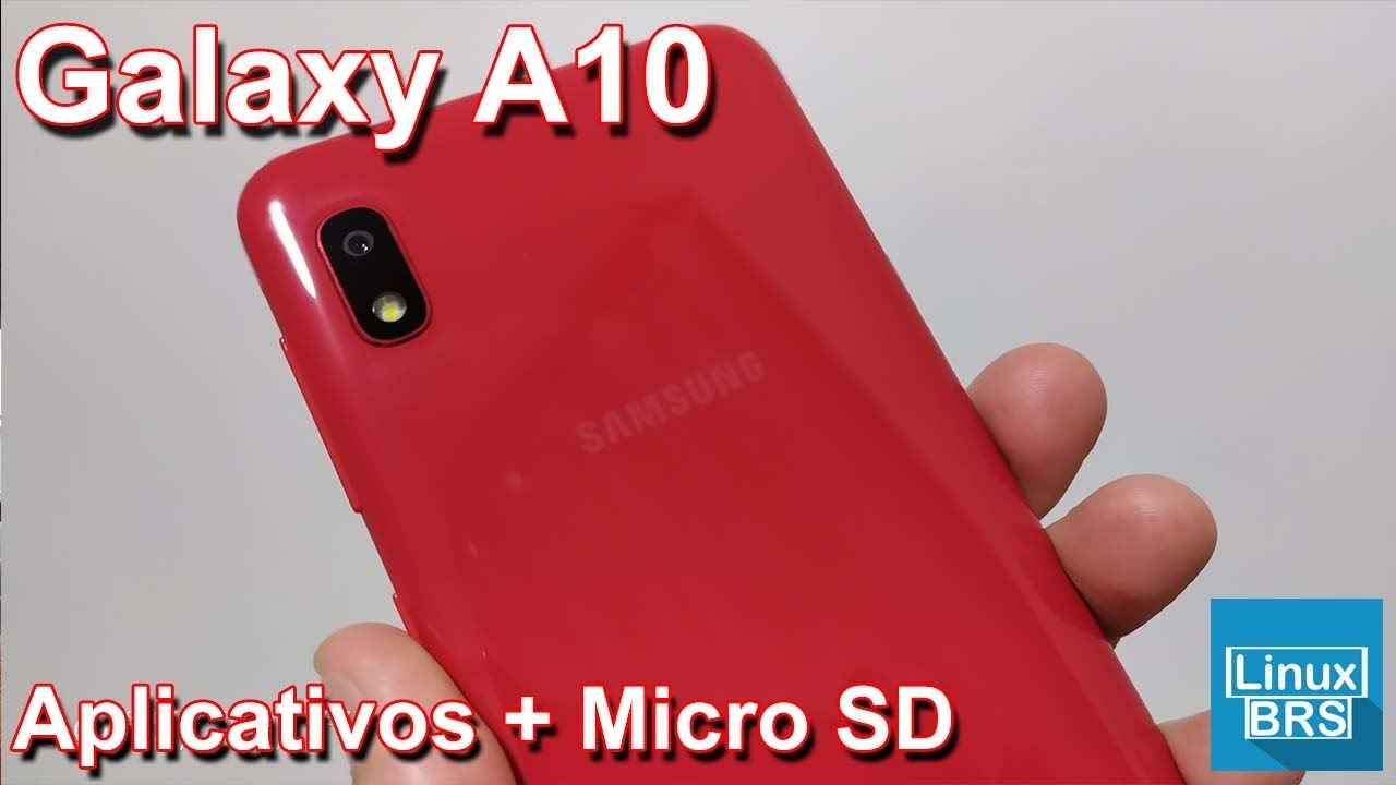 Samsung Galaxy A10 - aplicativo e cartão micro sd