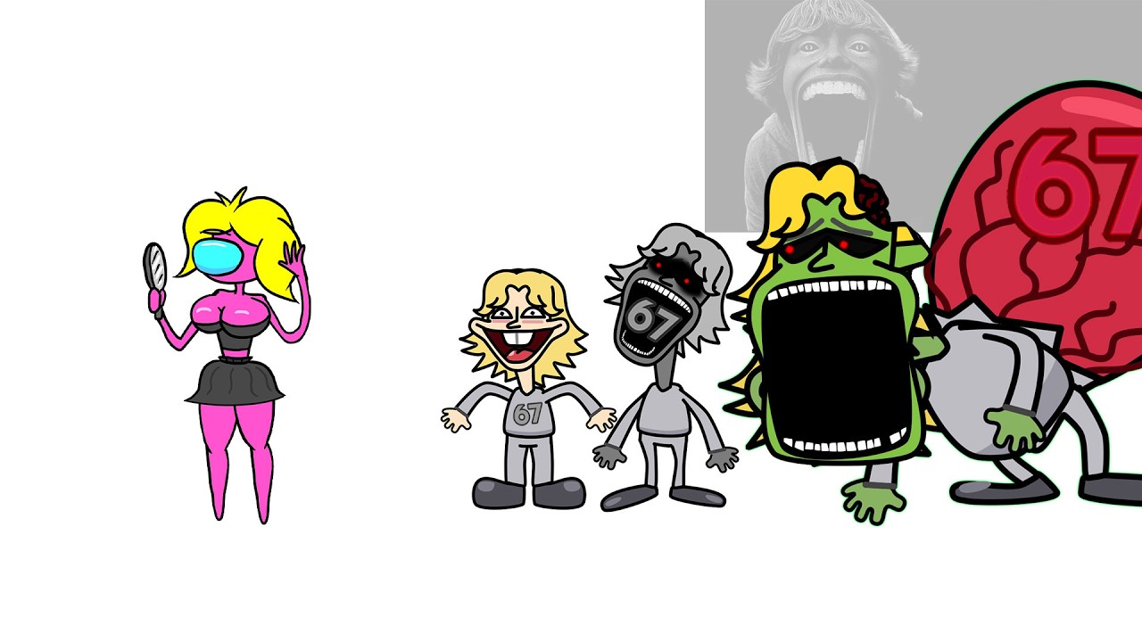 67 Turns Into Monster Against Among Us Characters