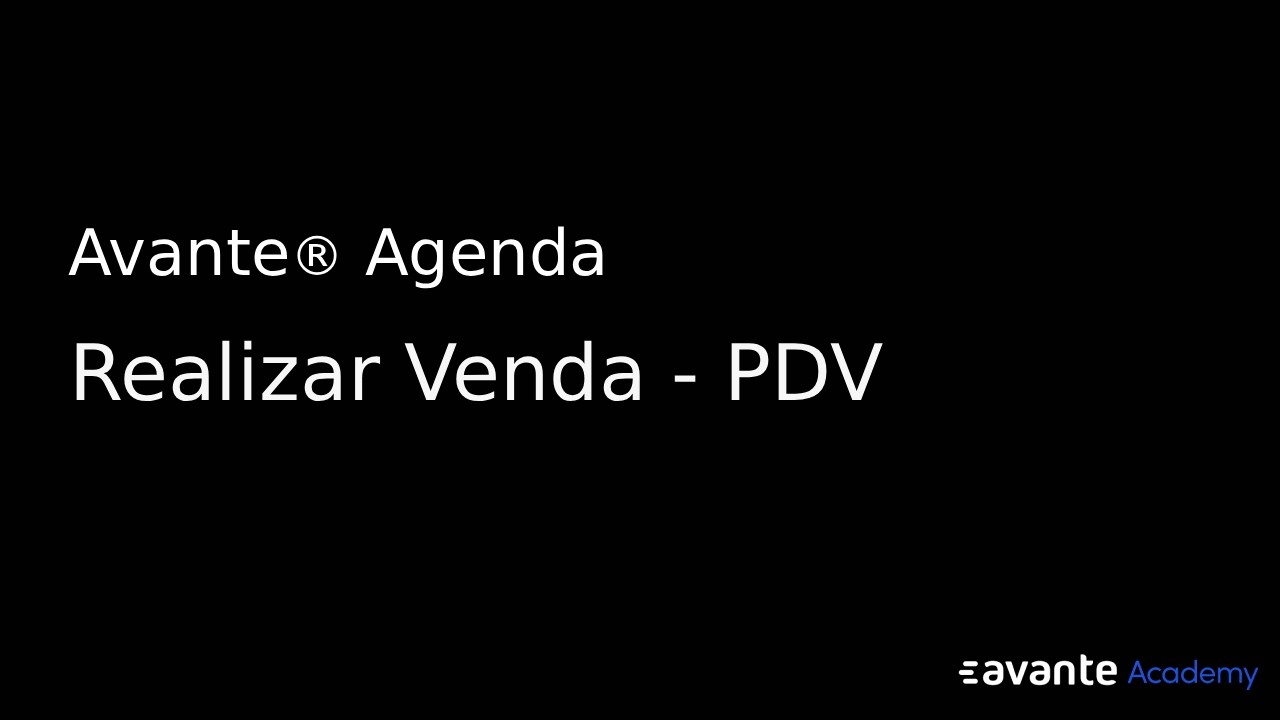 Realizar Venda PDV - Agenda