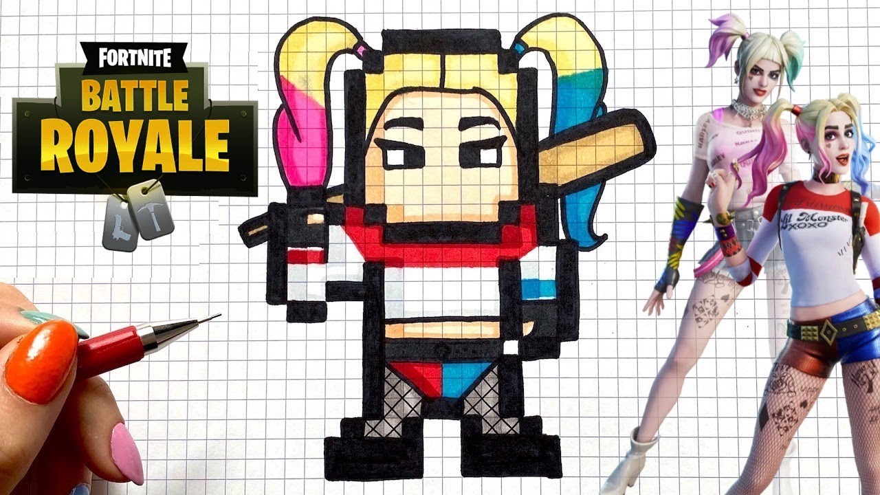 TUTO DESSIN HARLEY QUINN SKIN PIXEL ART
