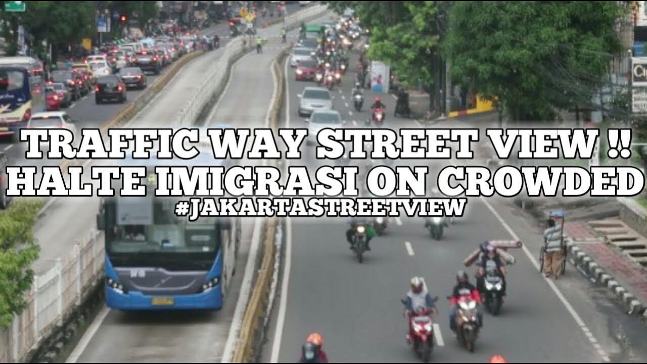NICE SHELTER ☑️⁉️ TRAFFIC WAY STREET VIEW AT HALTE BUSWAY IMIGRASI | JAKARTA STREET VIEW 💯