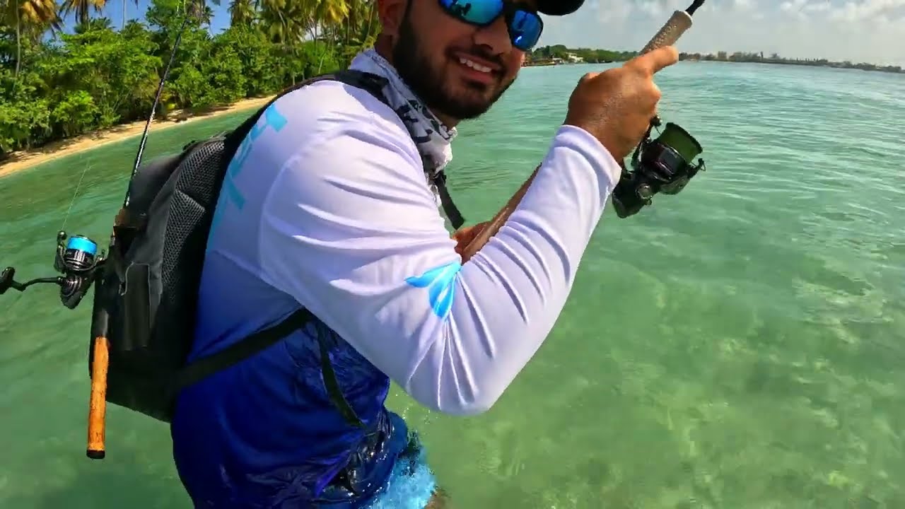 HUGE BONEFISH CAUGHT IN THE CARIBBEAN! FISHING ON TOBAGO's MOST BEAUTIFUL BEACH!