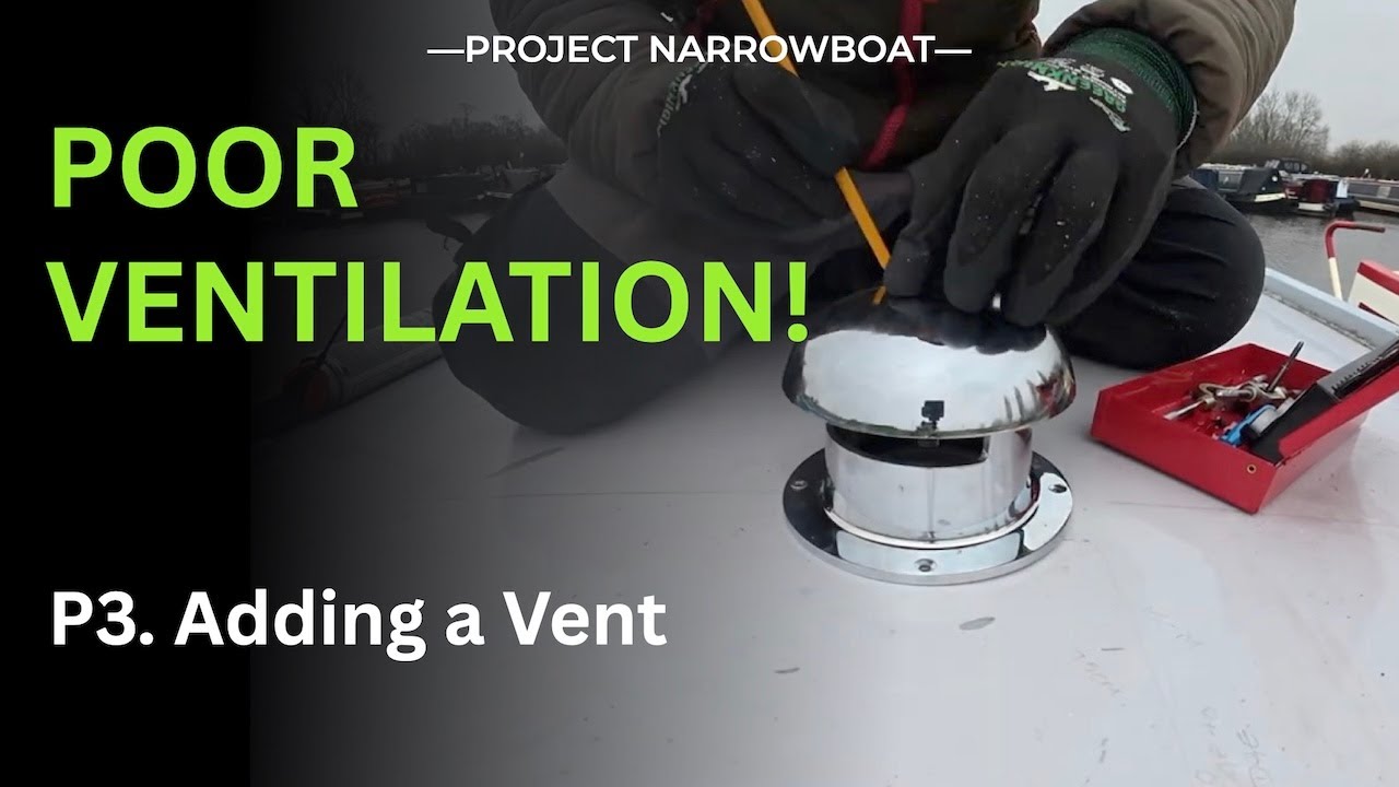 Narrowboat ventilation - adding a vent #narrowboat #offgrid #boatlife