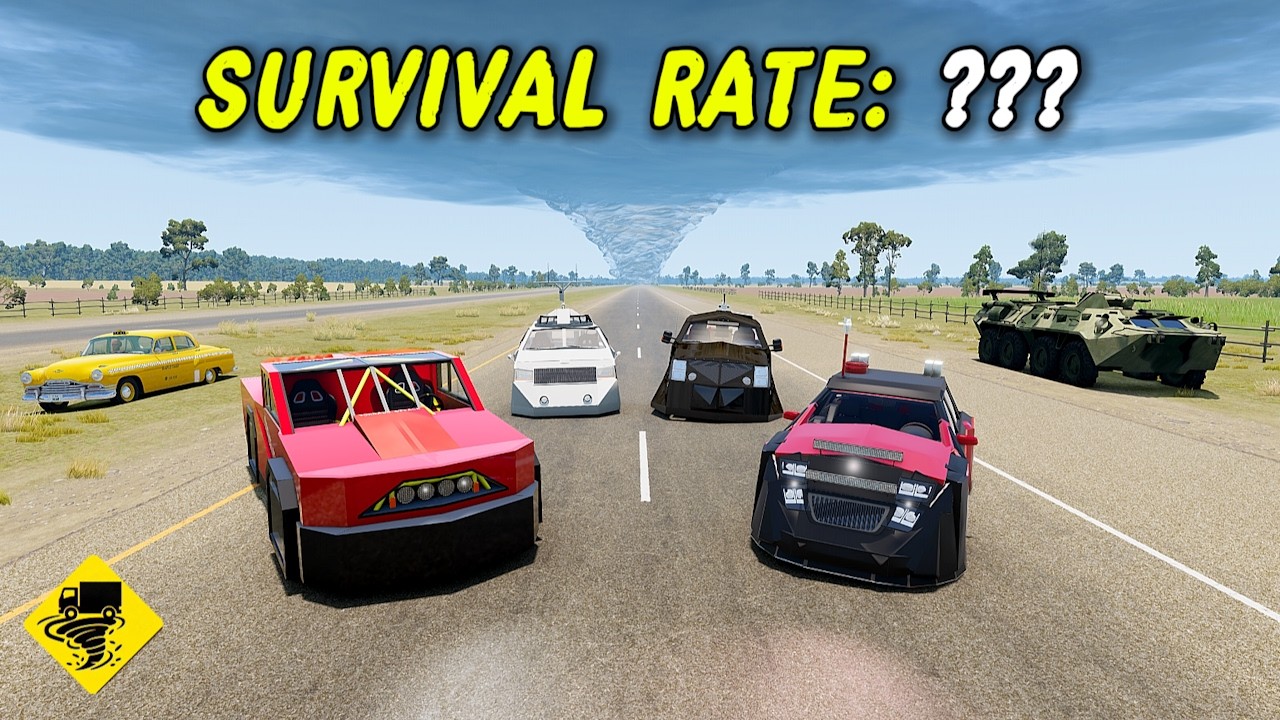 🚘CARS vs TORNADO #12🌀▶️ BeamNG Drive