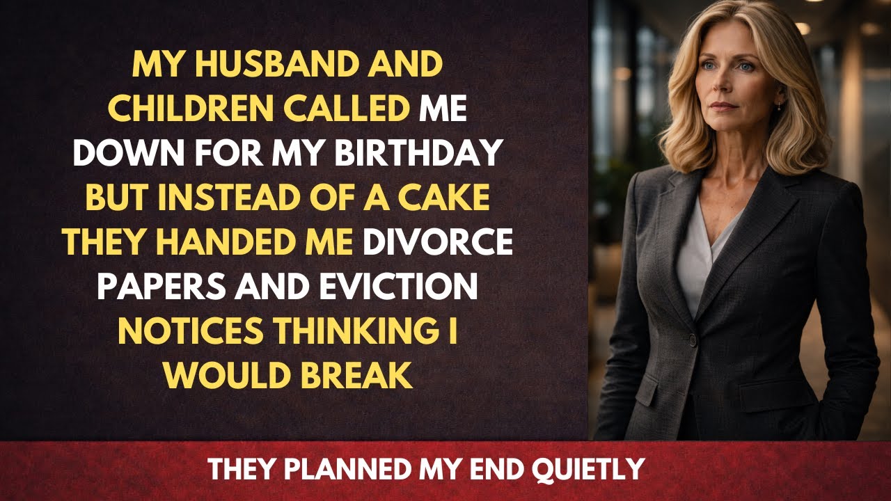 My husband and children gave me divorce papers on my birthday—what happened next shocked everyone