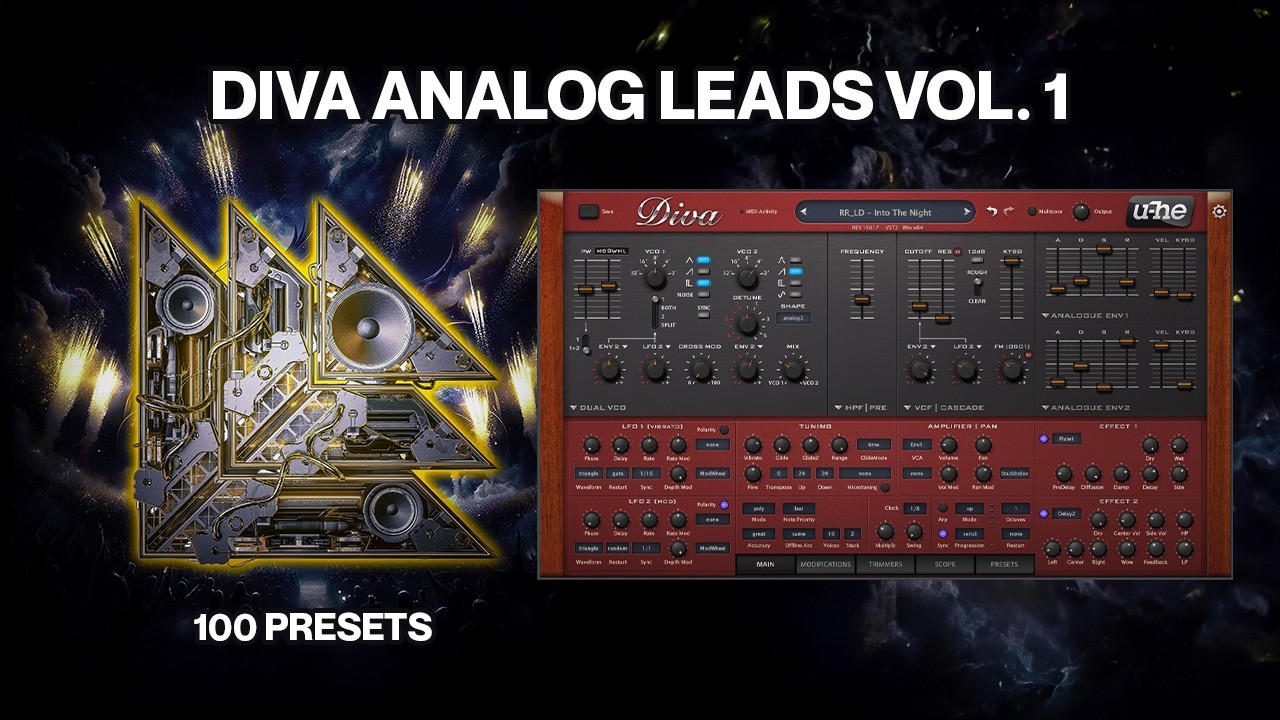 Diva Analog Leads Vol. 1 (100 Presets) Techno, Cinematic, Trance, Melodic | Revealed