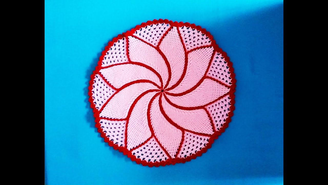 doily crochet /مفرش كروشيه بلونين يمكن اشتغاله بقياسات مختلفة