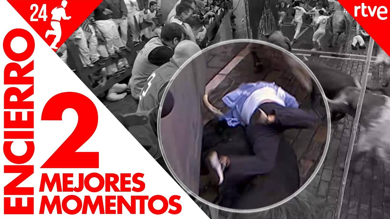 MEJORES MOMENTOS del SEGUNDO ENCIERRO de San Ferm&iacute;n 2024 |  Toros de Cebada Gago