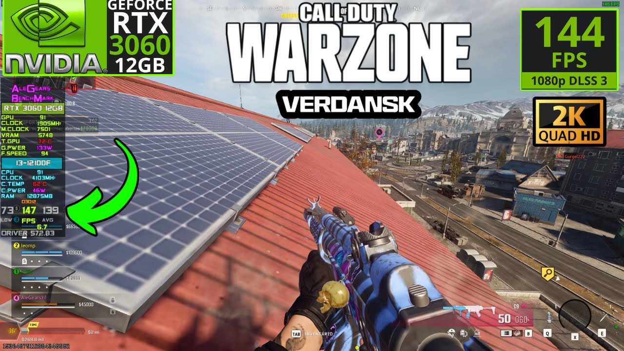 Cod Warzone Verdansk (144 FPS) |RTX 3060 12GB + i3-12100F | 