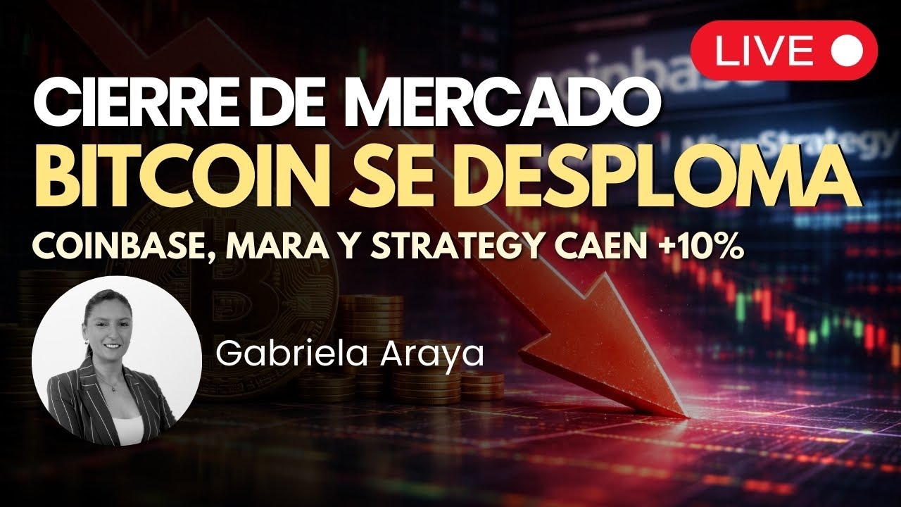 Bitcoin se desploma. Coinbase, Mara y Strategy caen +10% | Cierre Market Close 05.02.26