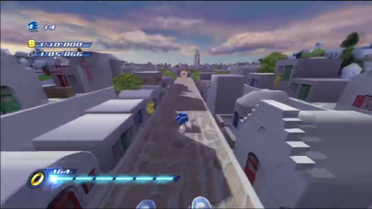 Sonic Unleashed Wii: Windmill Isle Act 1 No Boost (S Rank) 1'08