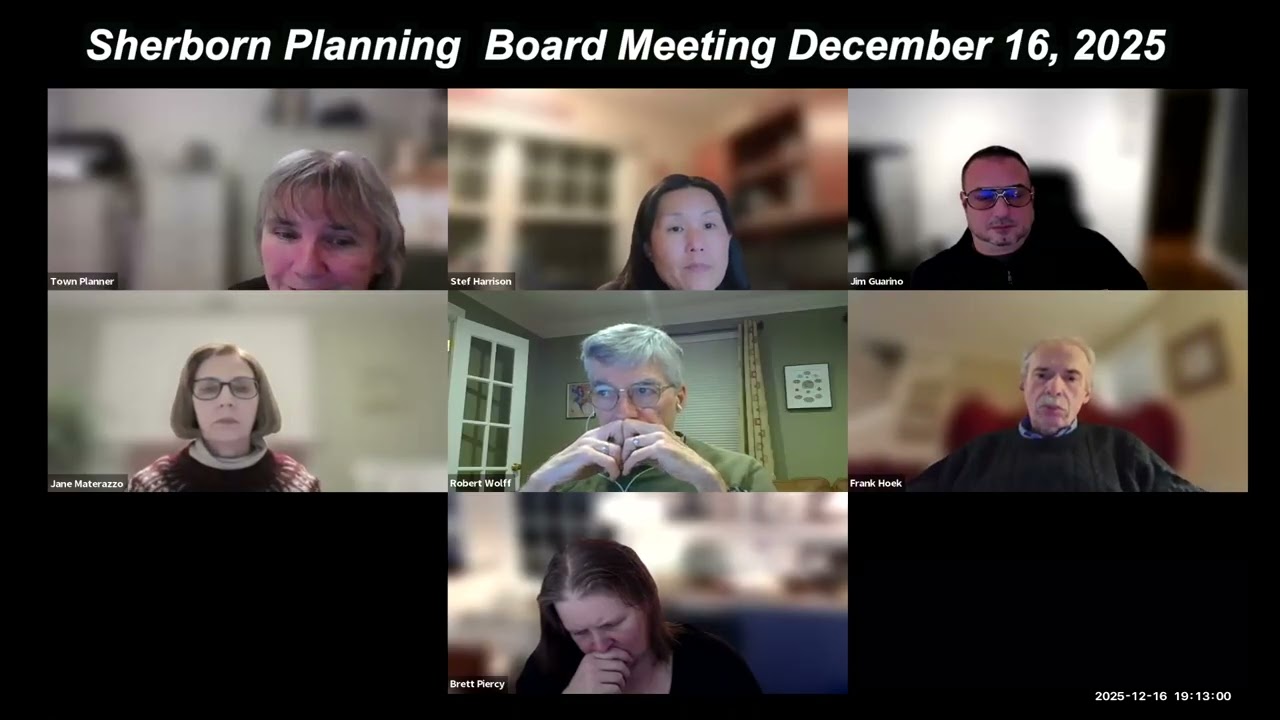 Sherborn Planning Board Meeting December 16, 2025