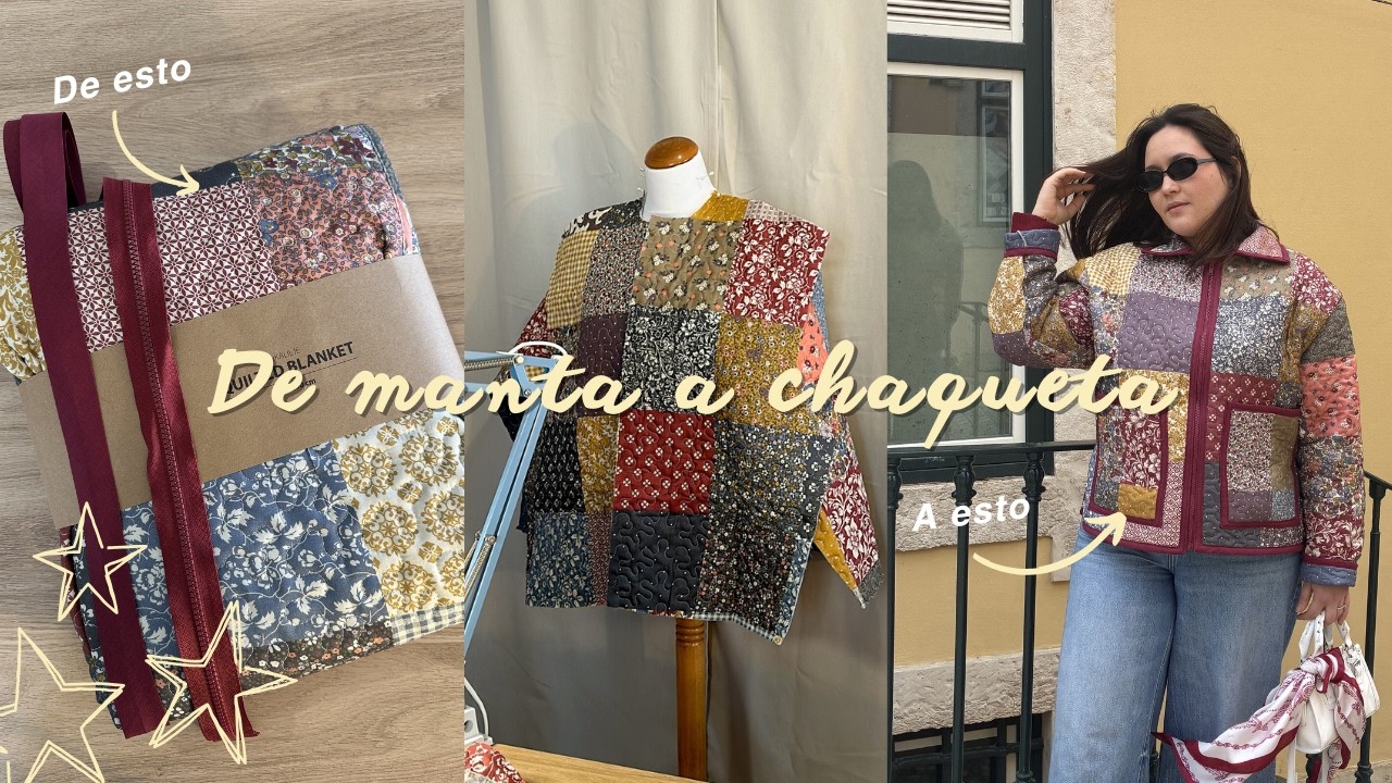 DIY | Transformando una manta en chaqueta | Vlog de costura