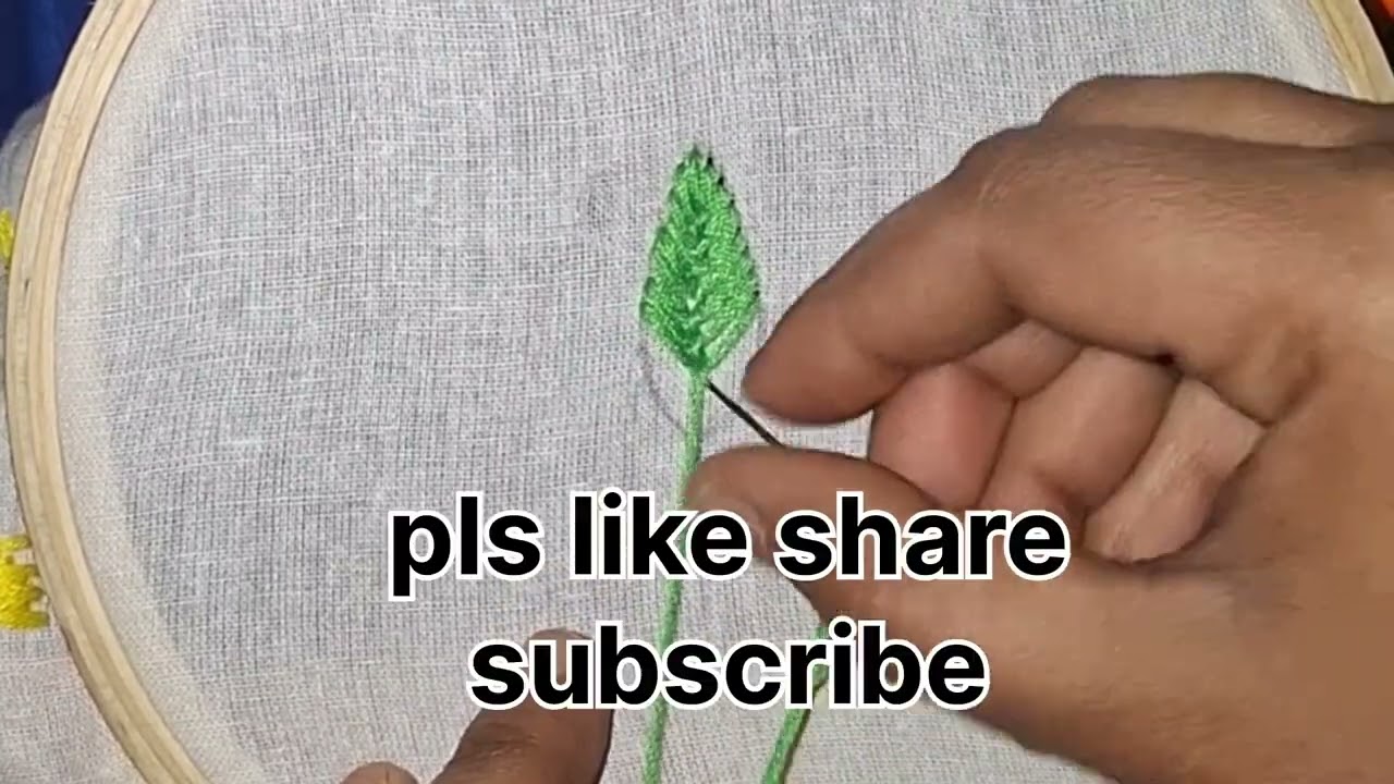 🌿Easy Leaf Embroidery Tutorial for Beginners Step By Step #handembroidery#leafstitch