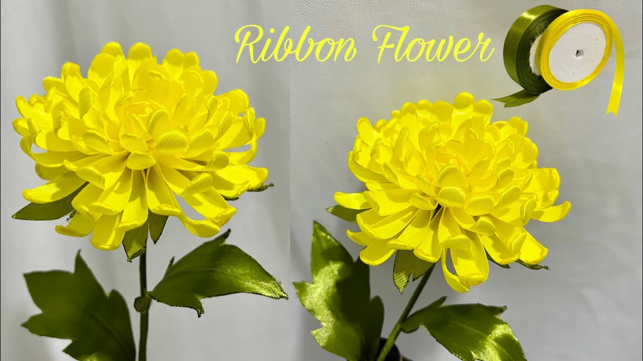 How To Make Chrysanthemums With Ribbons | #6 | Ribbon Flower | Làm Hoa Cúc Bằng Ruy Băng