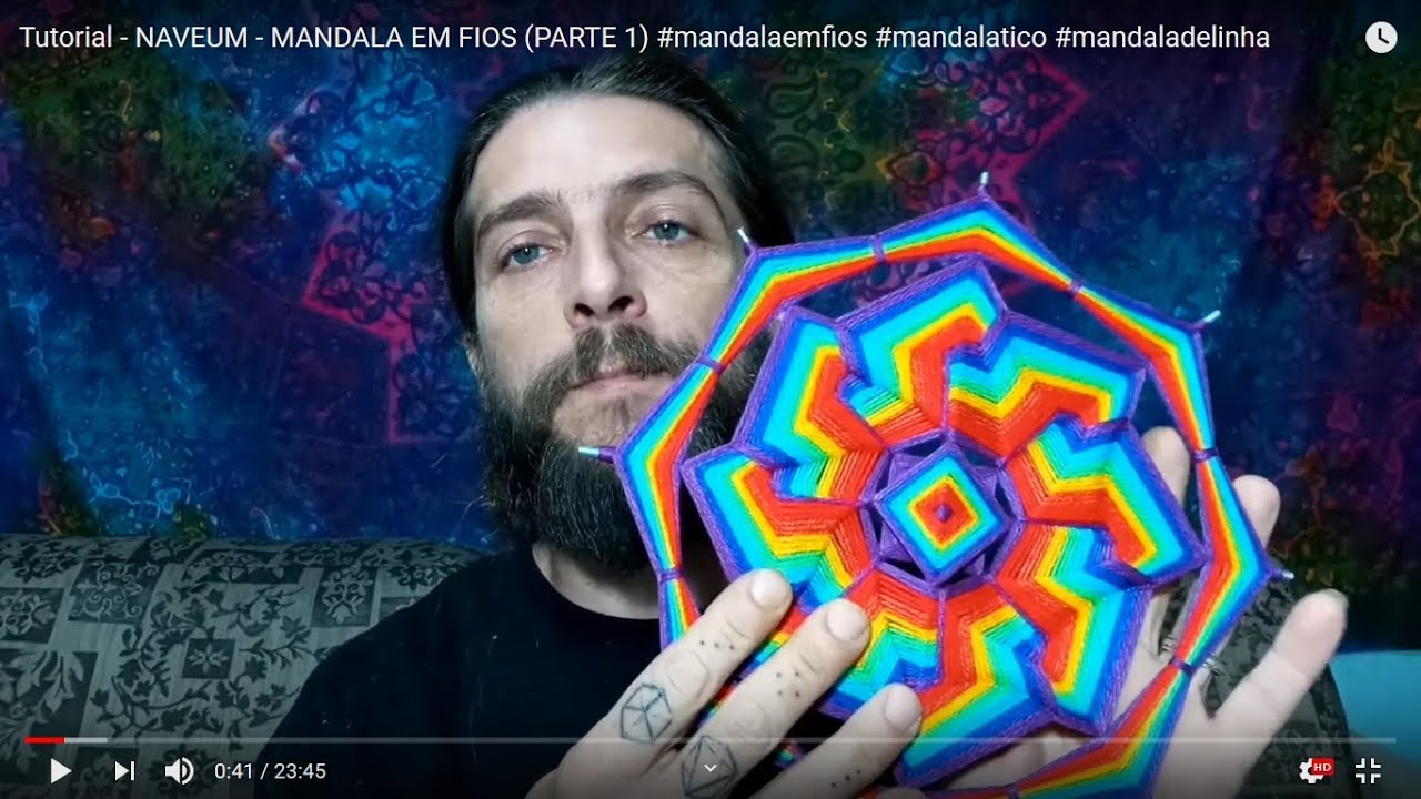 Tutorial - NAVEUM - MANDALA EM FIOS (PARTE 1) #mandalaemfios #mandalatico #mandaladelinha