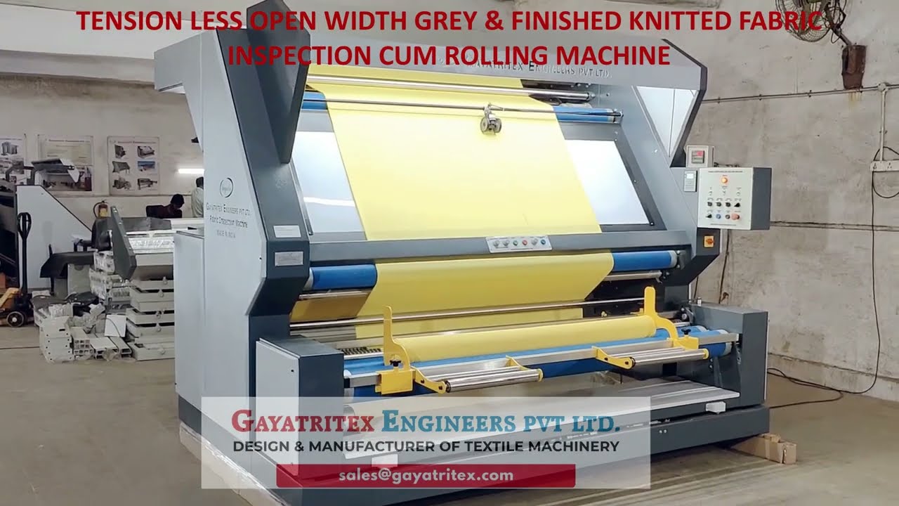FABRIC INSPECTION MACHINE, TENSIOLESS KNITTED FABRIC INSPECTION CUM ROLLING MACHINE