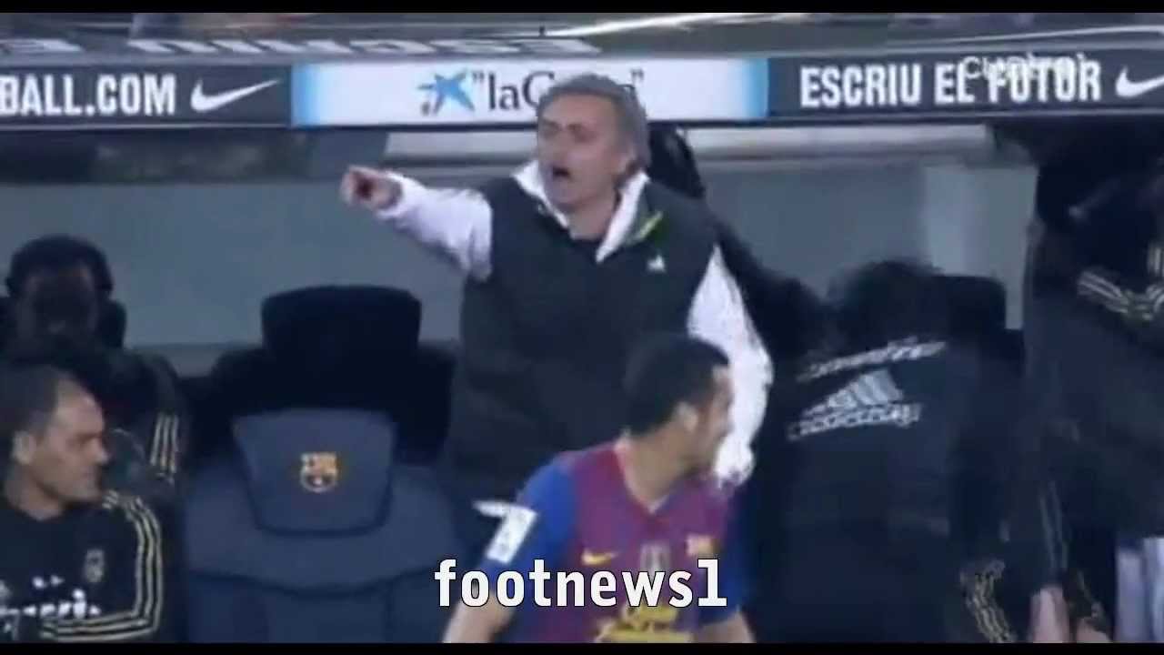 Jose Mourinho Show VS Barcelona AWAY / Barcelona vs Real Madrid Copa del Rey  2-2 (25.01.2012)