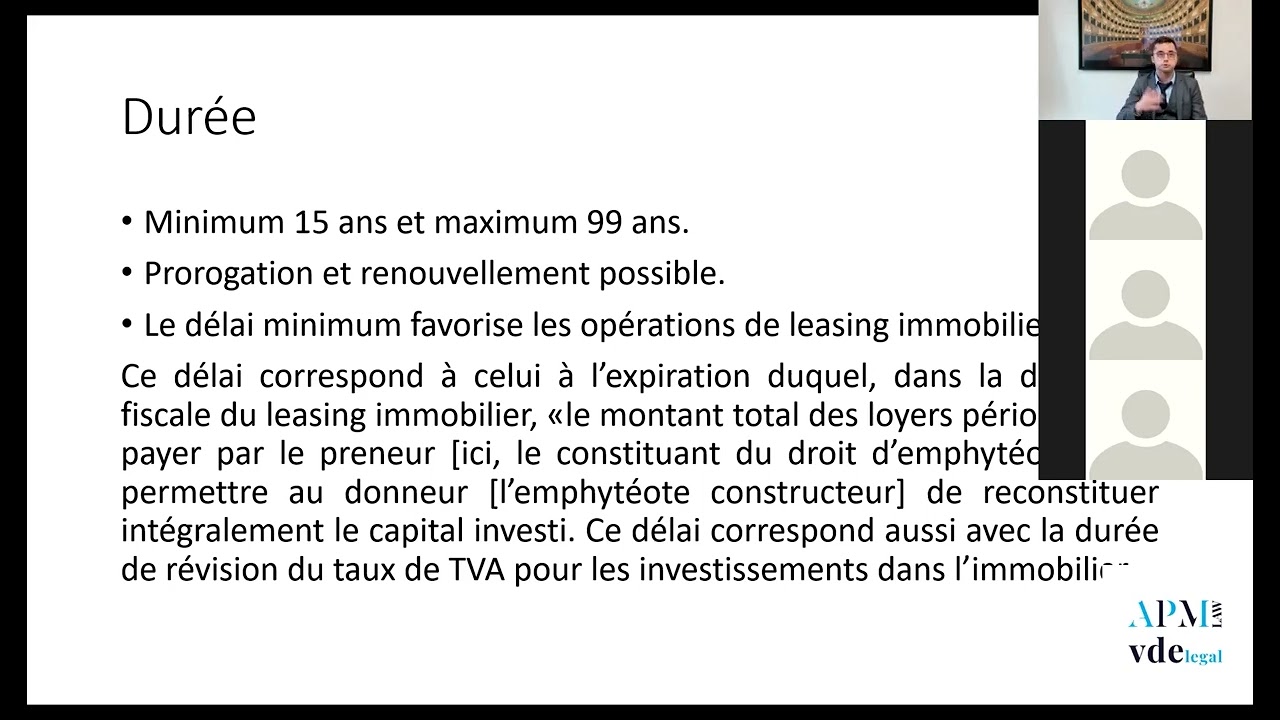 (7/8) WEBINAIRE - Le droit d’emphytéose