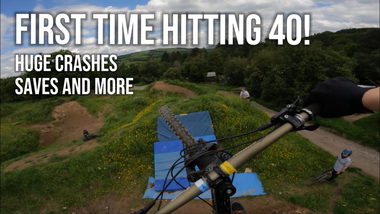 FIRST TIME HITTING THE 40 FOOTER AT FARMER JOHNS! Huge crashes saves and more! #mtb #bikes