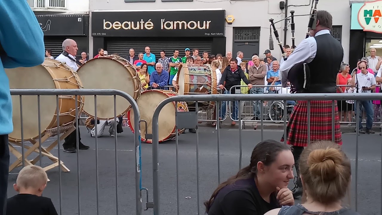 Lambeg Drums & Piper at Schomberg Reivers Royal Tatoo Barony of Kilkeel 04/07/18