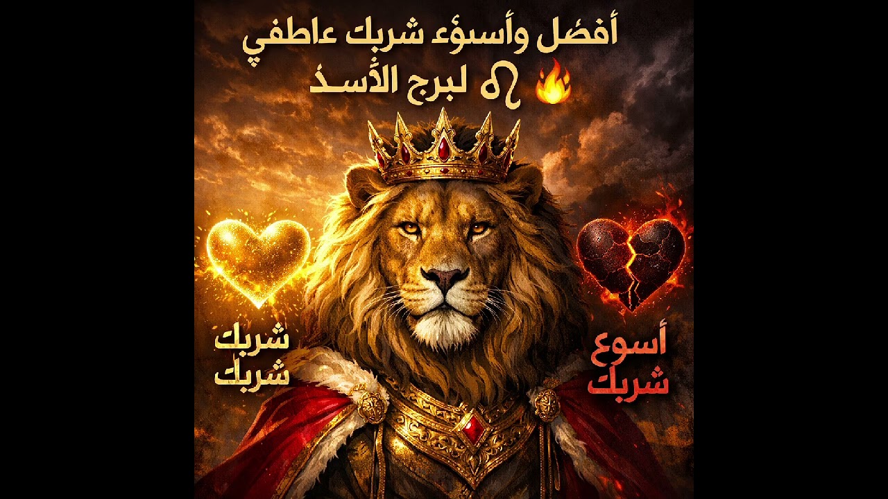 أفضل وأسوء شريك عاطفي لبرج الاسد ♌️