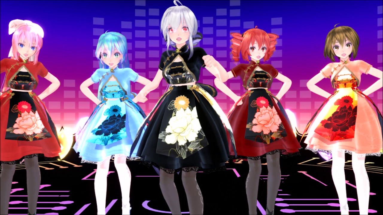 [MMD] Kimagure Mercy Tda Luka,Miku,Haku,Teto,Meiko China Dress Skirt