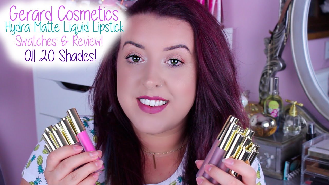 Gerard Cosmetics Hydra Matte Liquid Lipstick | ALL 20 SHADES | Lip Swatch & Review | LAURA ANN