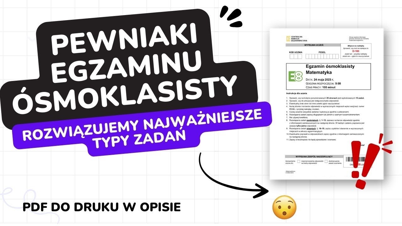 Egzamin ósmoklasisty totalne pewniaki!