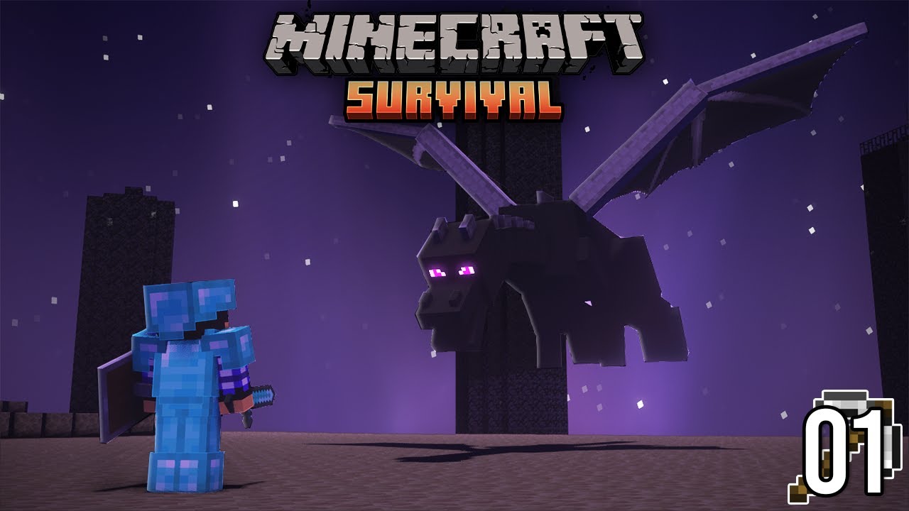 Minecraft - Survival Pertama Langsung Lawan Ender Dragon!!
