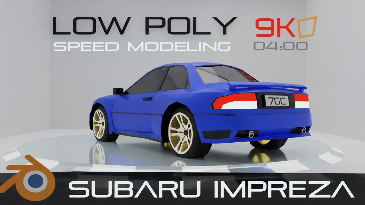 Modeling low poly car in Blender ❗️SUBARU IIMPREZA (1998)