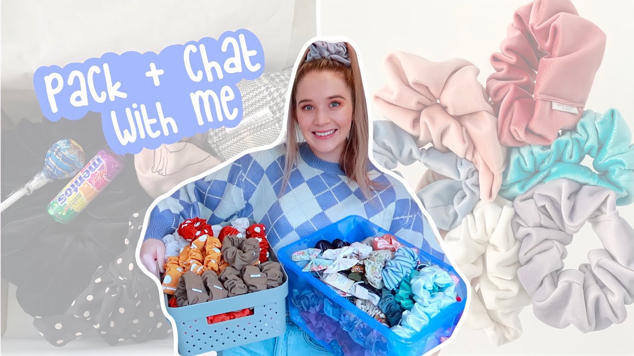 pack orders and chat with me - casual packing video - packing etsy and shopify scrunchie orders
