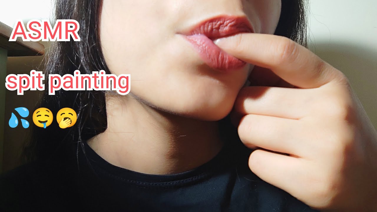 ASMR Spit Painting+ Brush Sounds🤤🥱✨