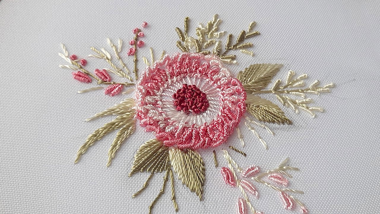 Rococo Flower Dimensional Embroidery - Simple stitches