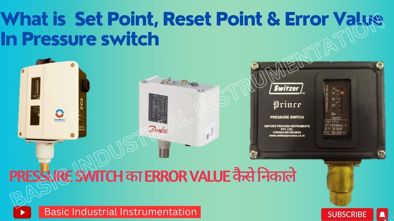 What is Set point, Reset point and Error value in pressure switch #pressureswitch #switchcalibration