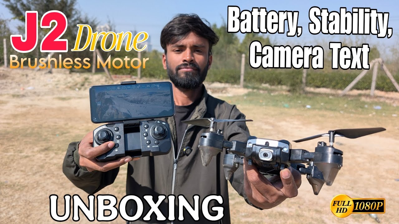 J2 Drone Unboxing, Flying, Camera Test & Review/ 2 Battery Dual Camera