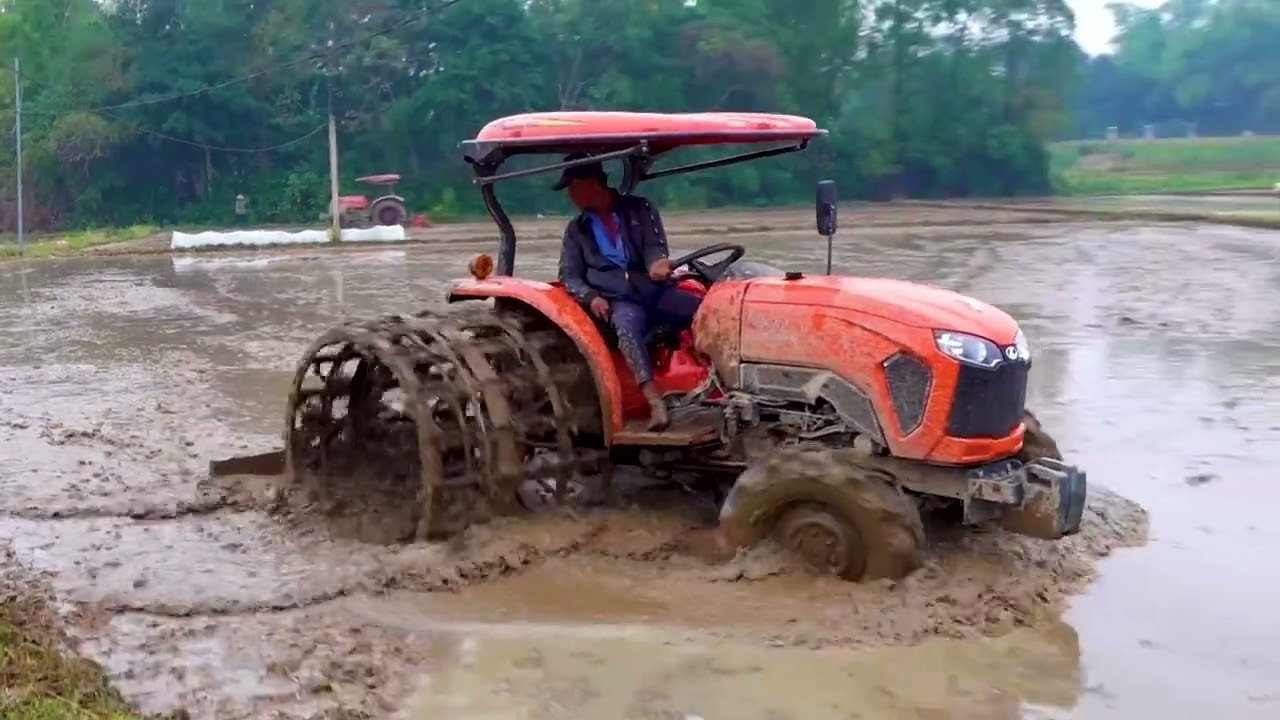 may cay kubota, XEM MÁY CÀY KUBOTA m6040su LÀM VIỆC tractor at work #kubota #tractorvideos #maycay