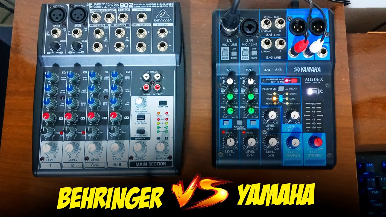 YAMAHA MG06X VS BEHRINGER XENYX 802 (COMPARAÇÃO DE SOM DO MICROFONE) #MESADESOM