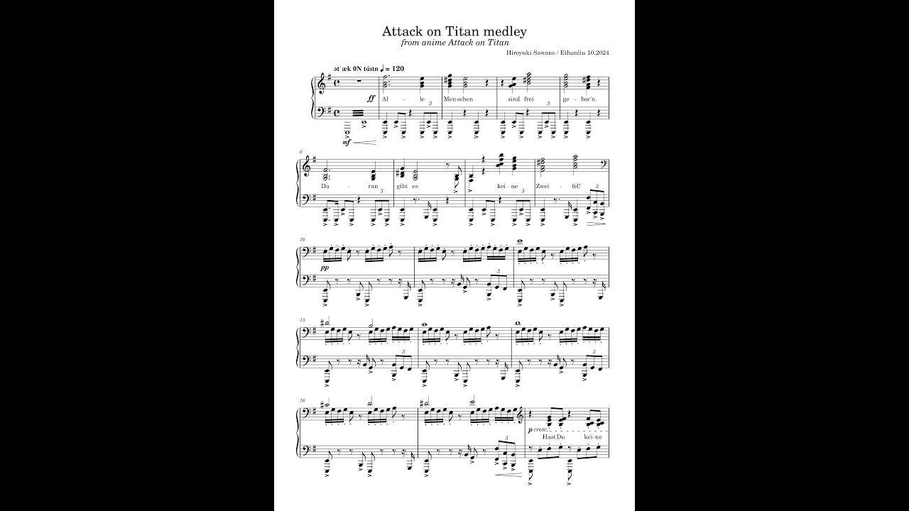 Attack on Titan Medley - Piano Solo