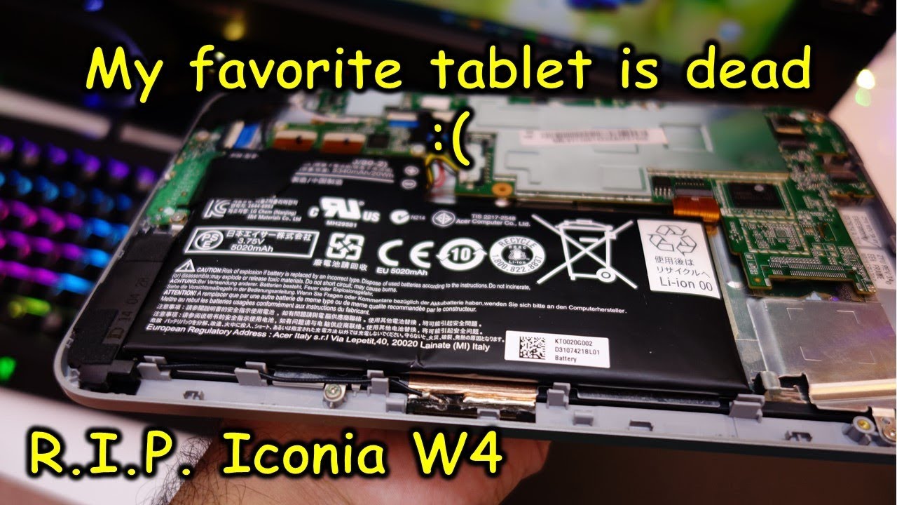 Вздулся аккумулятор Acer Iconia W4