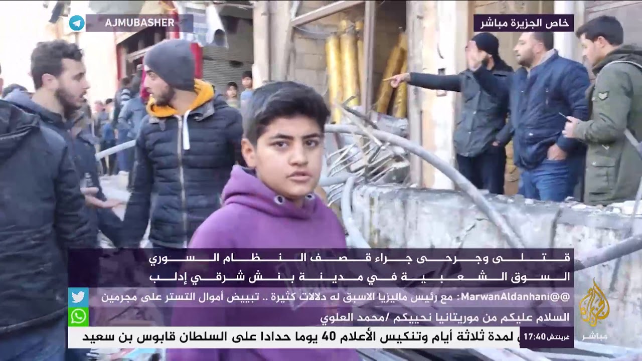 النظام السوري يقصف السوق الشعبية في مدينة بنش شرقي إدلب